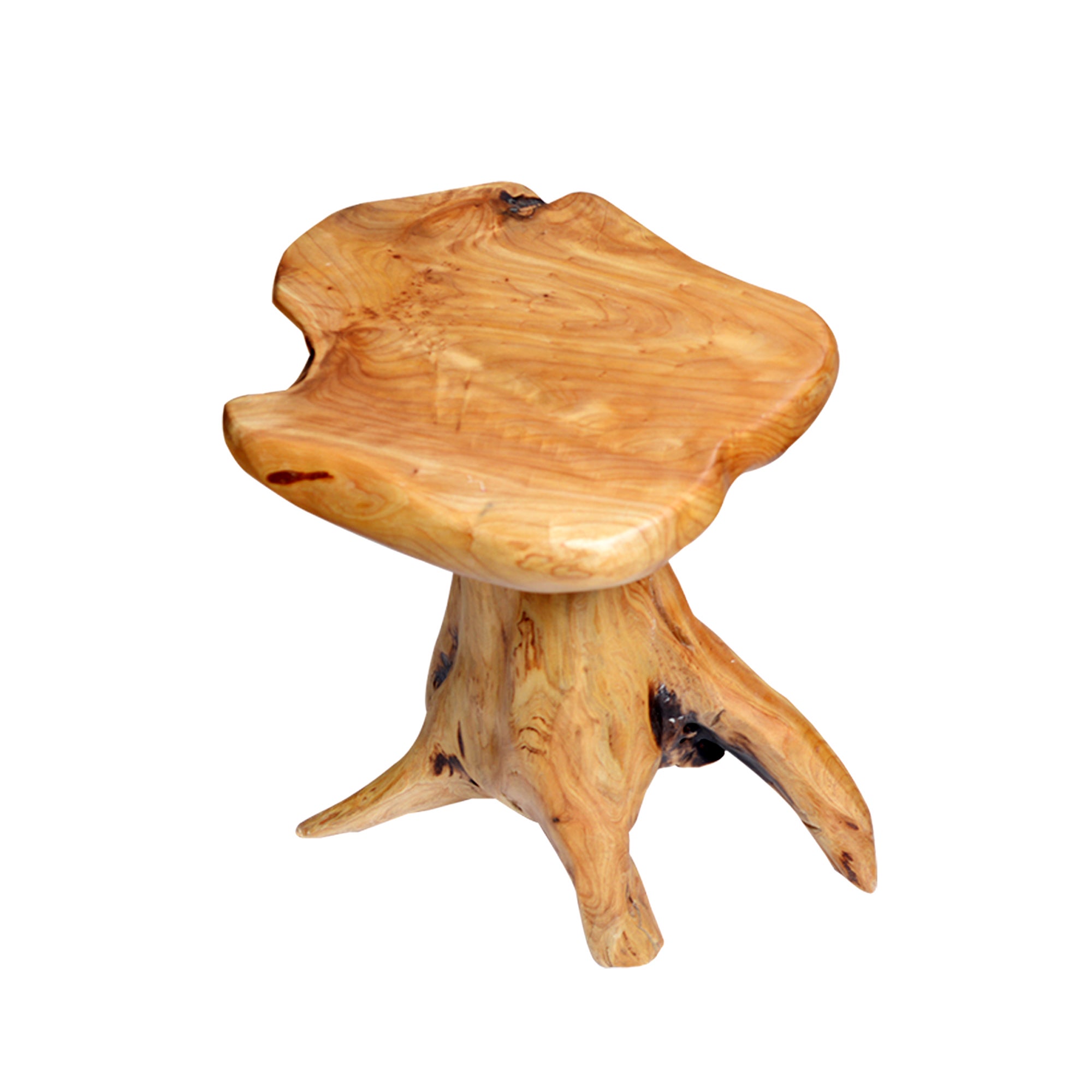 Mesa de centro de 35x30x37 cm, forma irregular, madera, color natural - 5