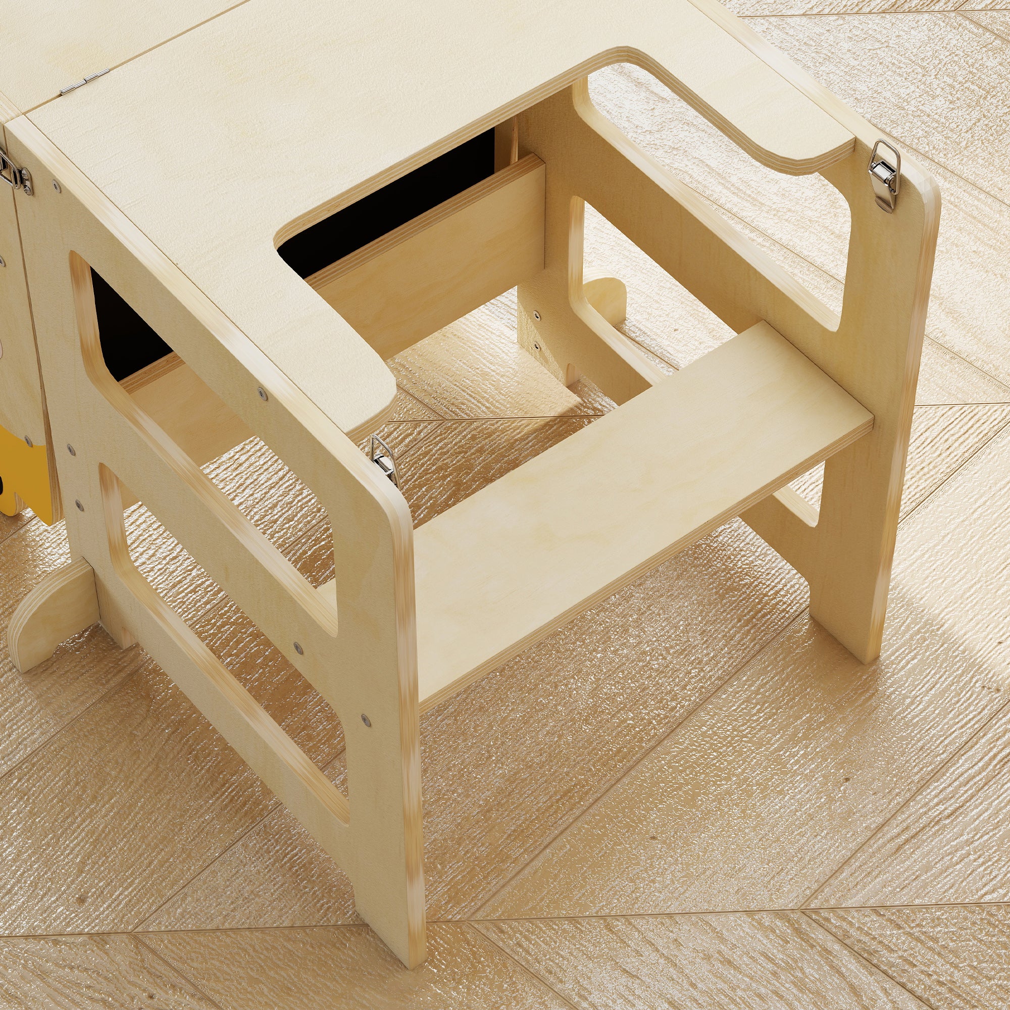 Torre de Aprendizaje AIYAPLAY Madera Contrachapada Madera Natural 57x39x93 cm - 5