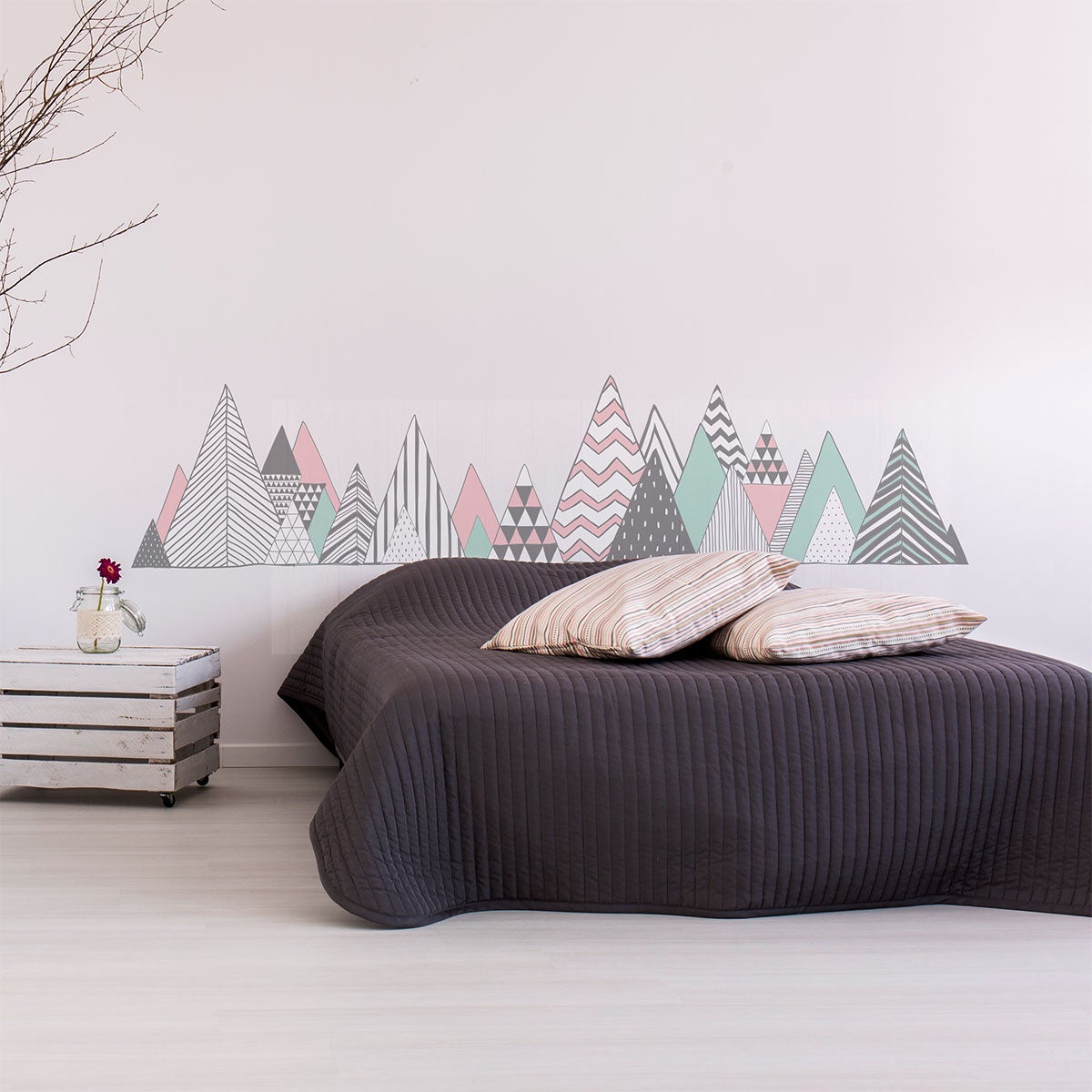 Adesivo montagna scandinavo virunga - Sticker adesivo - adesivi murali - 60x90cm - 7