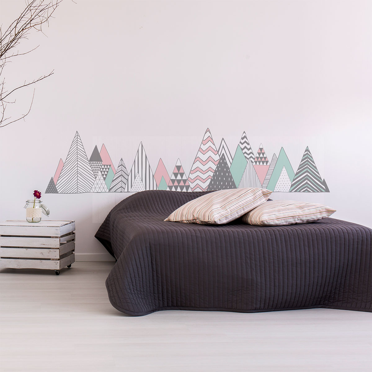 Adesivo montagna scandinavo virunga - Sticker adesivo - adesivi murali - 100x150cm - 6