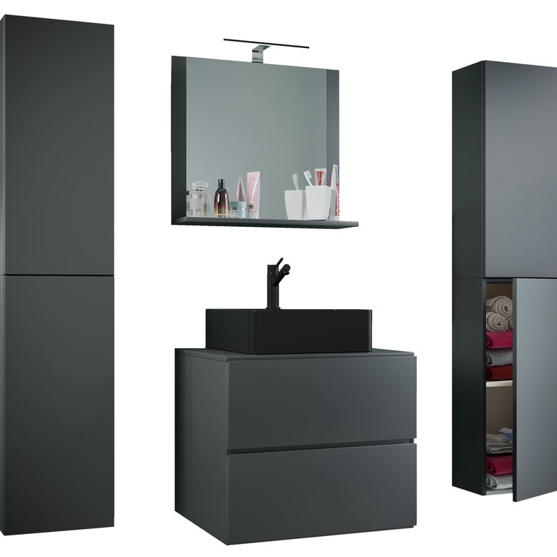 umywalka do mebli łazienkowych Lendas Antracyt W. 150 x S. 127 x G. 52 cm