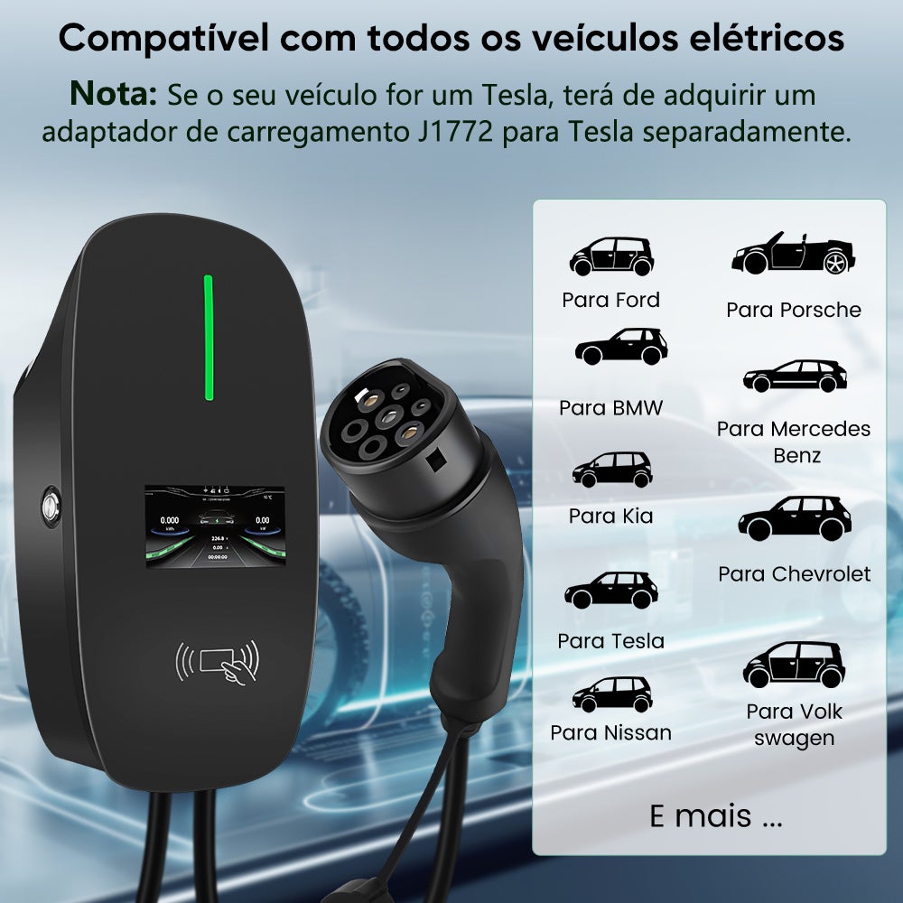 HEXINEX inteligente Wallbox de Carregamento monofásico 7 kW 32A - Tipo 2 IEC62196-2, Cabo 6m, Controlo por APP, NFC - 3