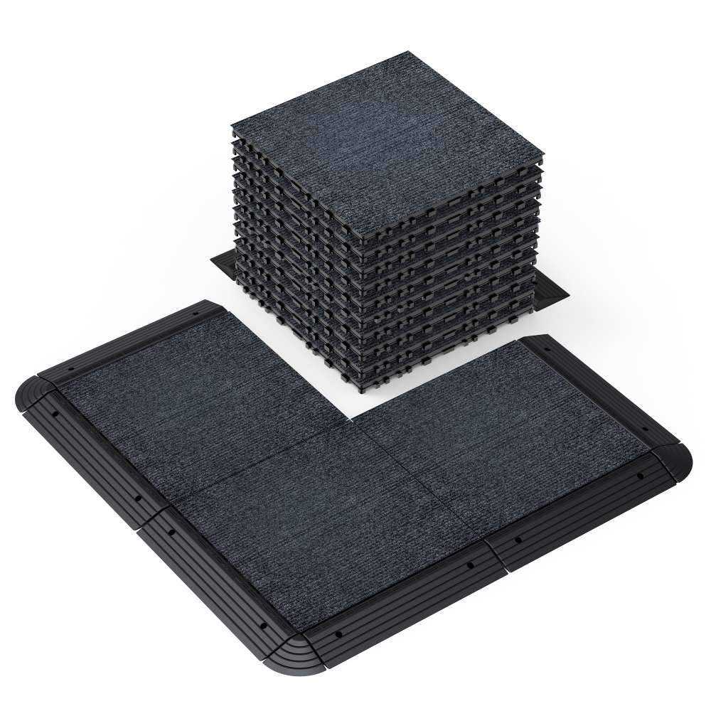 Baldosas de terraza encajables 30x30 cm – Suelo modular tipo alfombra para balcón, piscina, patio o jardín, instalación rápida y fácil, 36 uds - 3