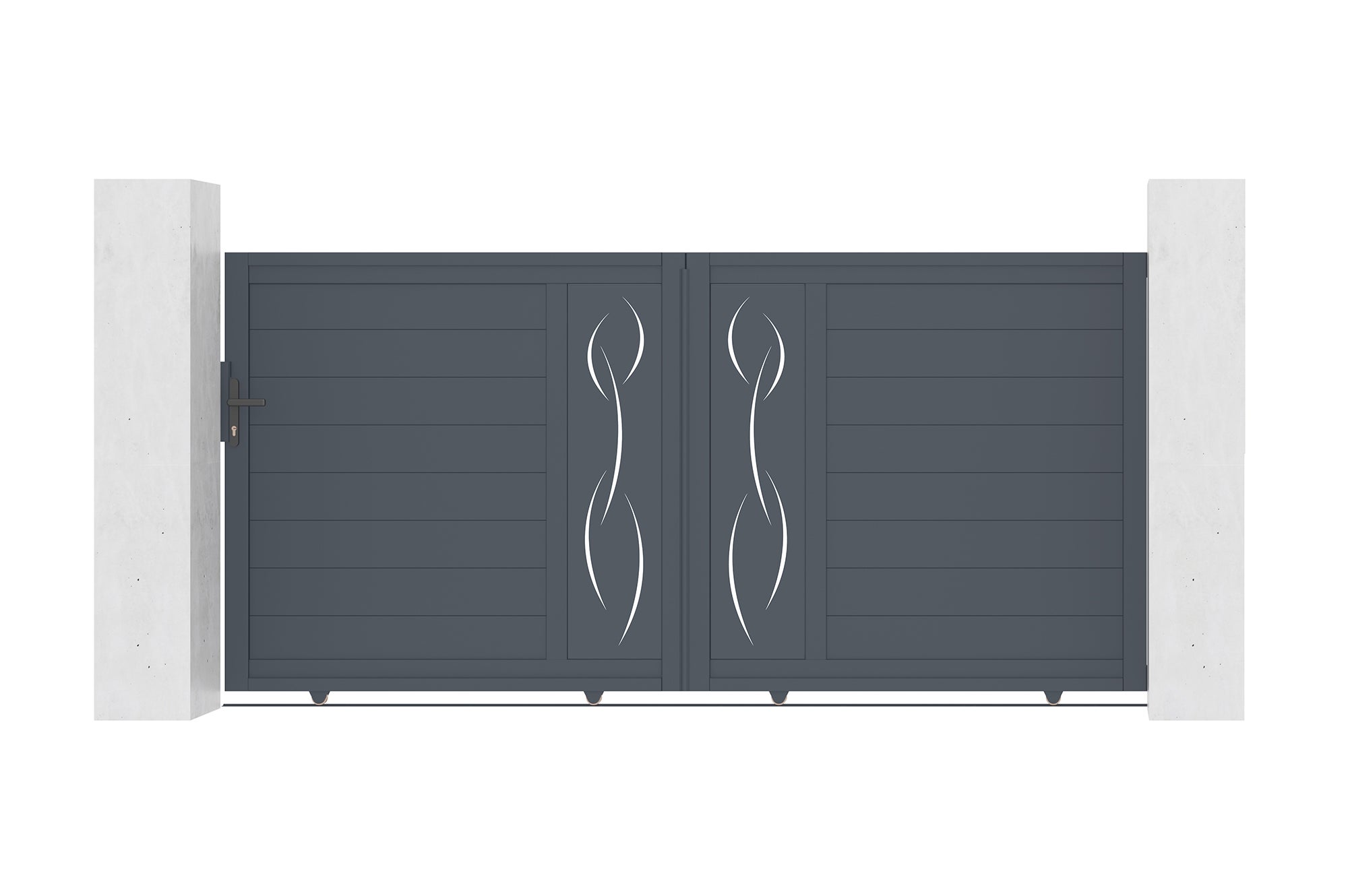 Brama przesuwna 3,5m SUNNY wys. 140cm szare aluminium