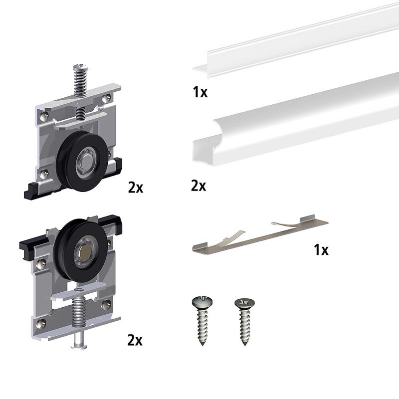 Kit pour 1 porte de placard supplémentaire SLID'UP 220 18 mm - blanc - 2