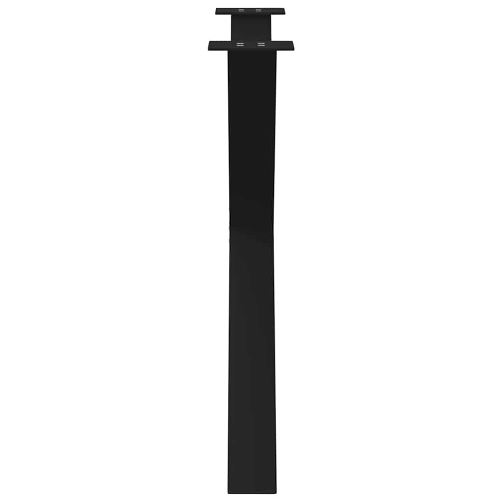 Maison Exclusive - Pieds de table à manger en forme de X, 2 pièces, noir, 90 x (72-73) cm, acier - 6