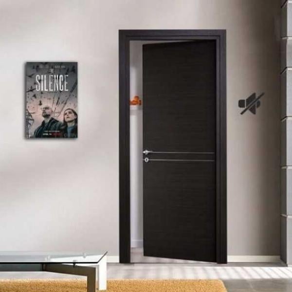 Porte Intérieure Insonorisée FIP – 30 DB, Résiste à L'eau, Avec Serrure électro, Finition Palissandre