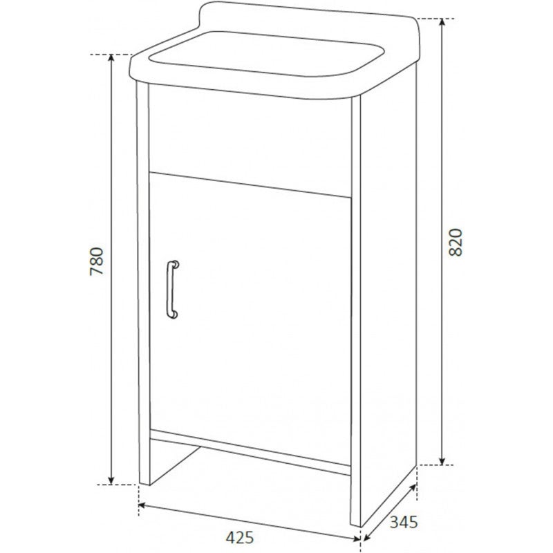 Bac à Laver Avec Meuble GARDEN 80x50 Cm – PVC Blanc, Rangement Buanderie