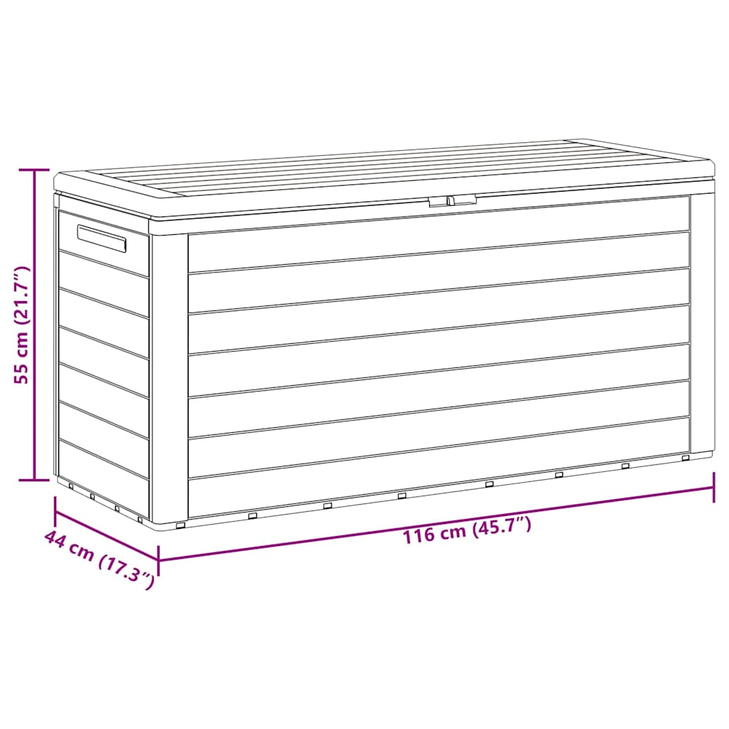 Boîte de rangement de jardin Marron 116x44x55 cm - 8