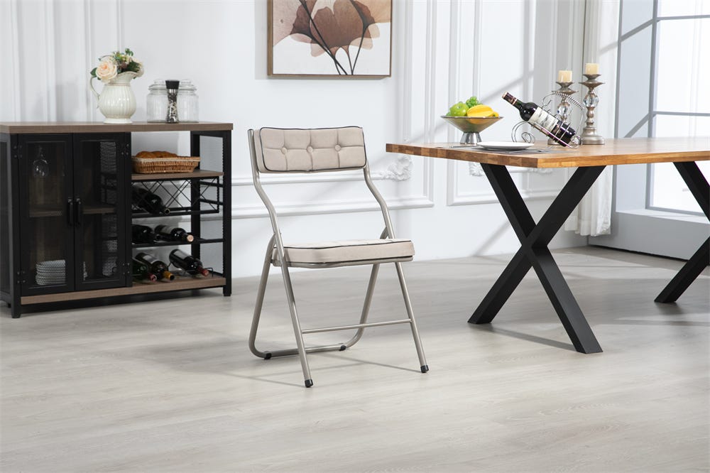 Sedie pieghevoli con cuscino, set di sedie da pranzo pieghevoli