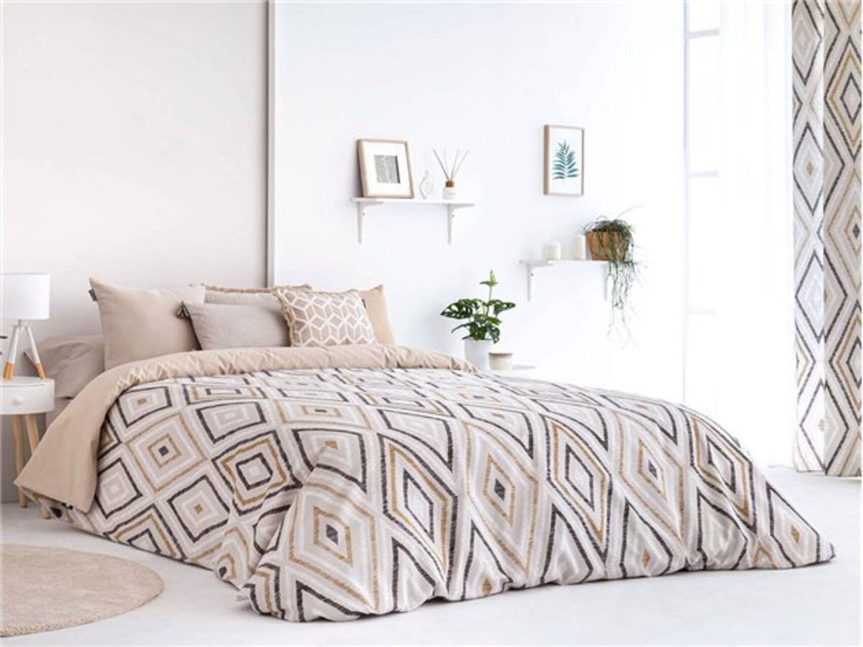 Juego de funda nórdica 3 piezas zafra color beig para cama de 135 cm