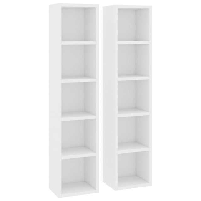 2 uds Mueble de almacenaje | Estantería para CDs madera contrachapada 21x16x93,5 cm CFW249613