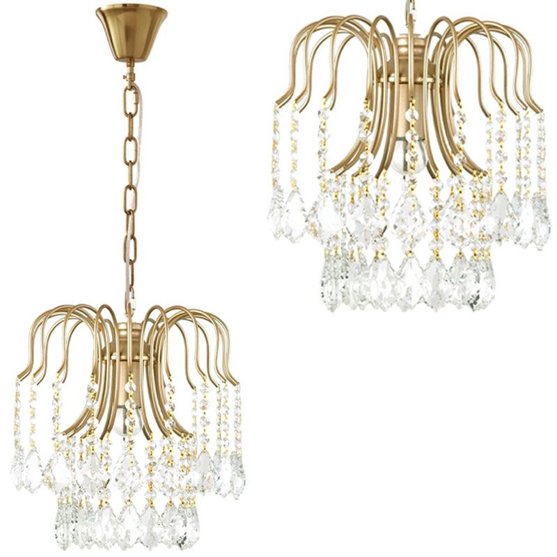 Lampa Sufitowa Wisząca Kryształowa Toolight App1650-1Cp Złoty