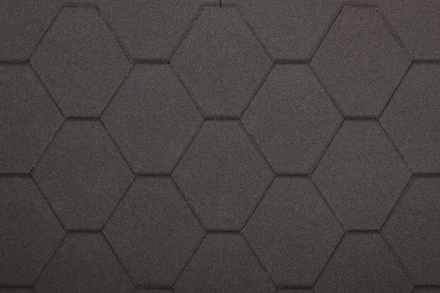Bardeaux bitumineux Hexagonal Rock H-BLACK, couleur noir - bitume toiture