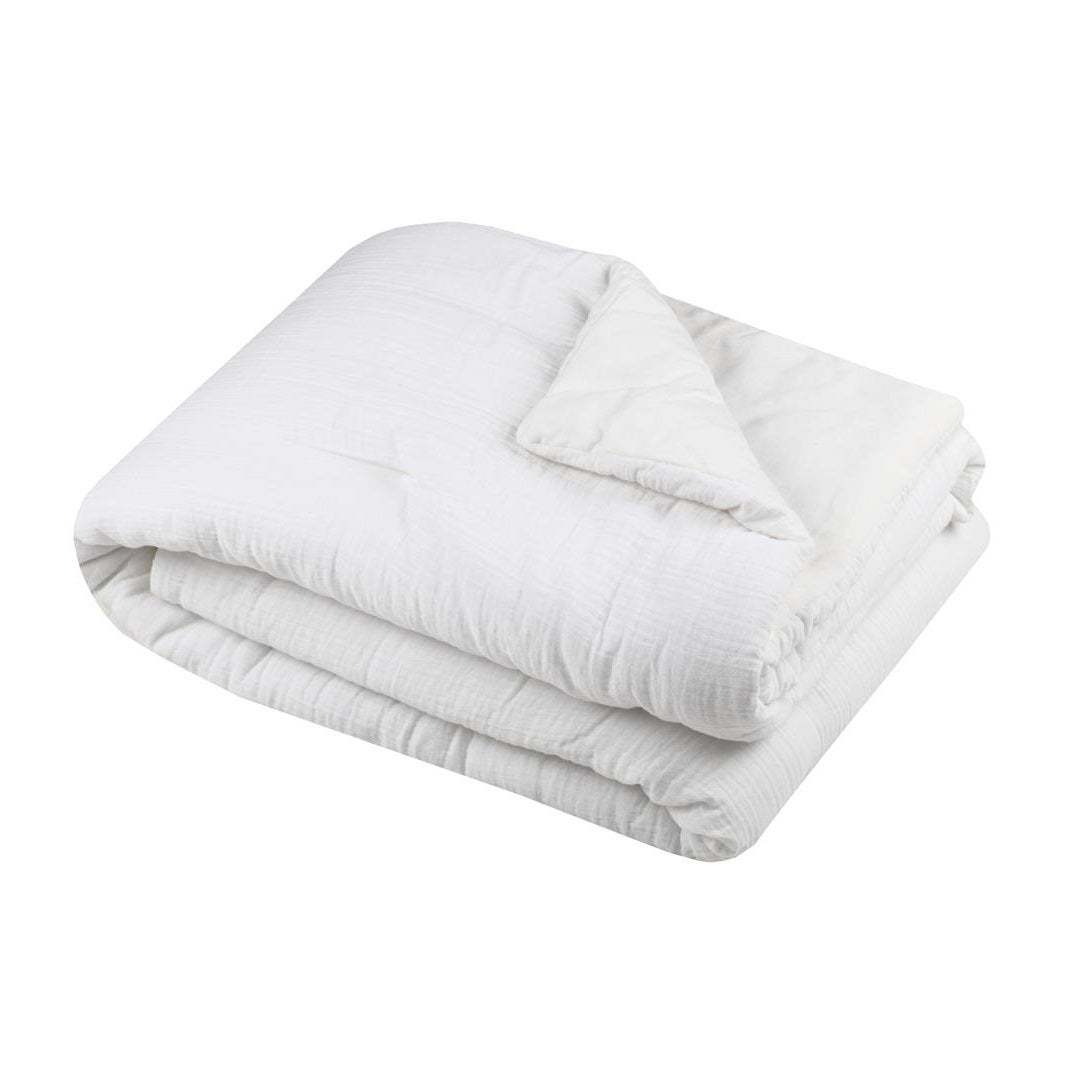 Plaid ou Edredon en gaze de coton 180 x 220 cm Colors ecru | Leroy Merlin