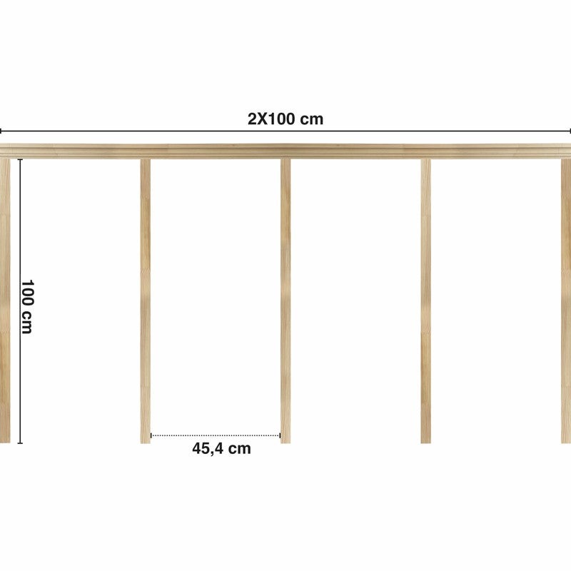 Moulures murales pour étagère en bois en kit - Pin massif sylvestre abouté - Emma - Prêt à coller et peindre - Fabrication française - 2