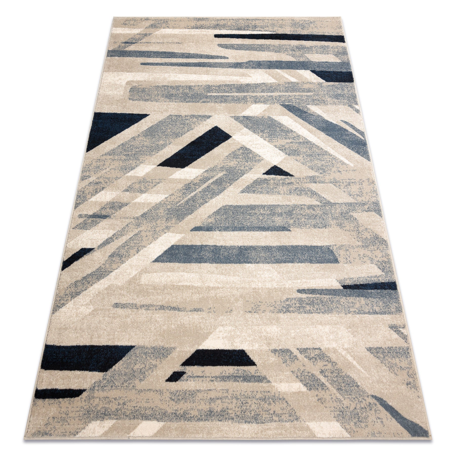 Dywan wełniany NAIN Geometryczny 7706/51955 beż / niebieski 200x300 cm