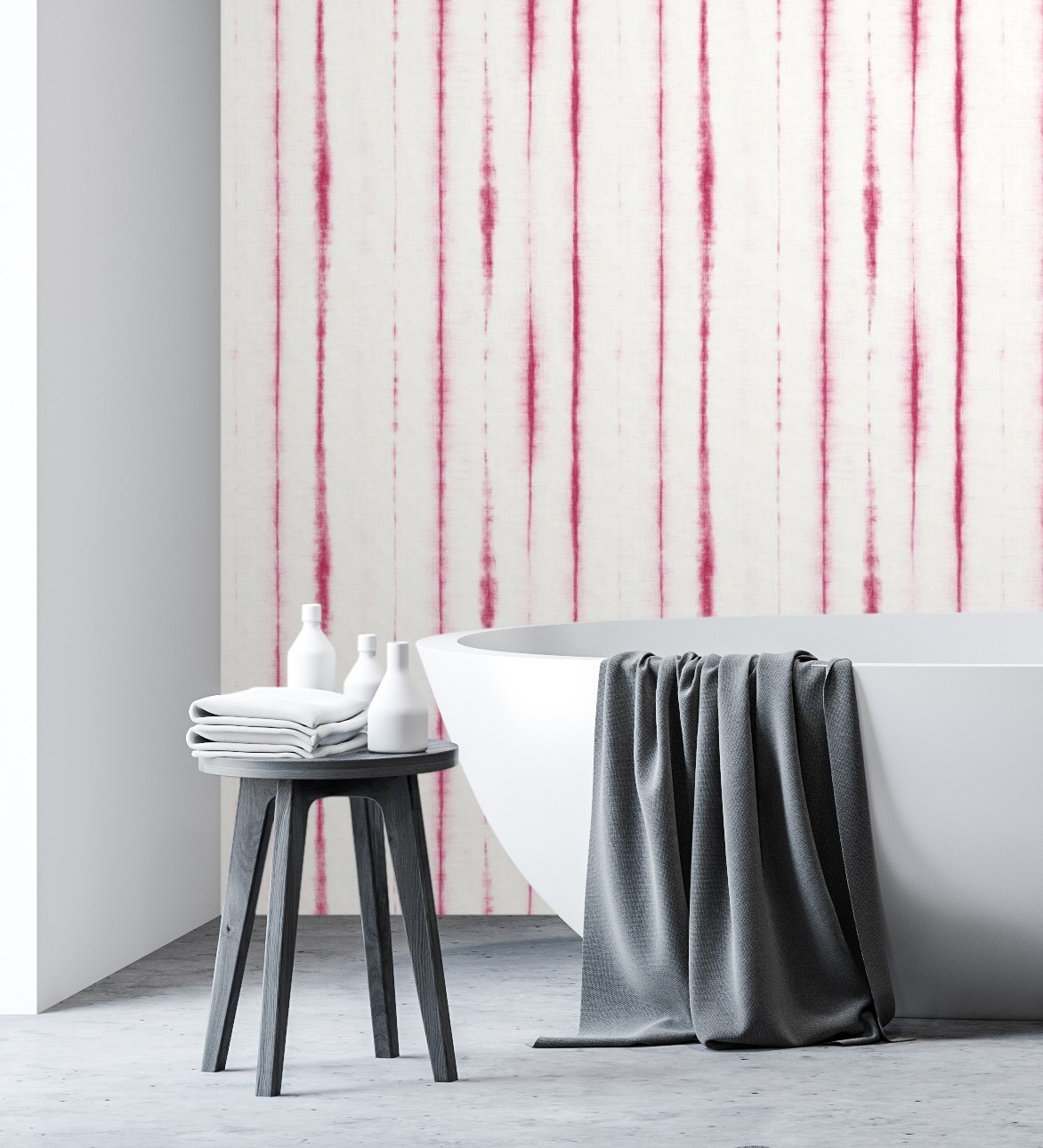 Papel pintado vinílico ecológico de rayas modernas rojo - soho house 680814 de gaulan - rollo de 10 m x 0,53 m