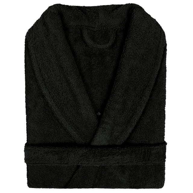 Peignoir col châle adulte PURE coton XL noir