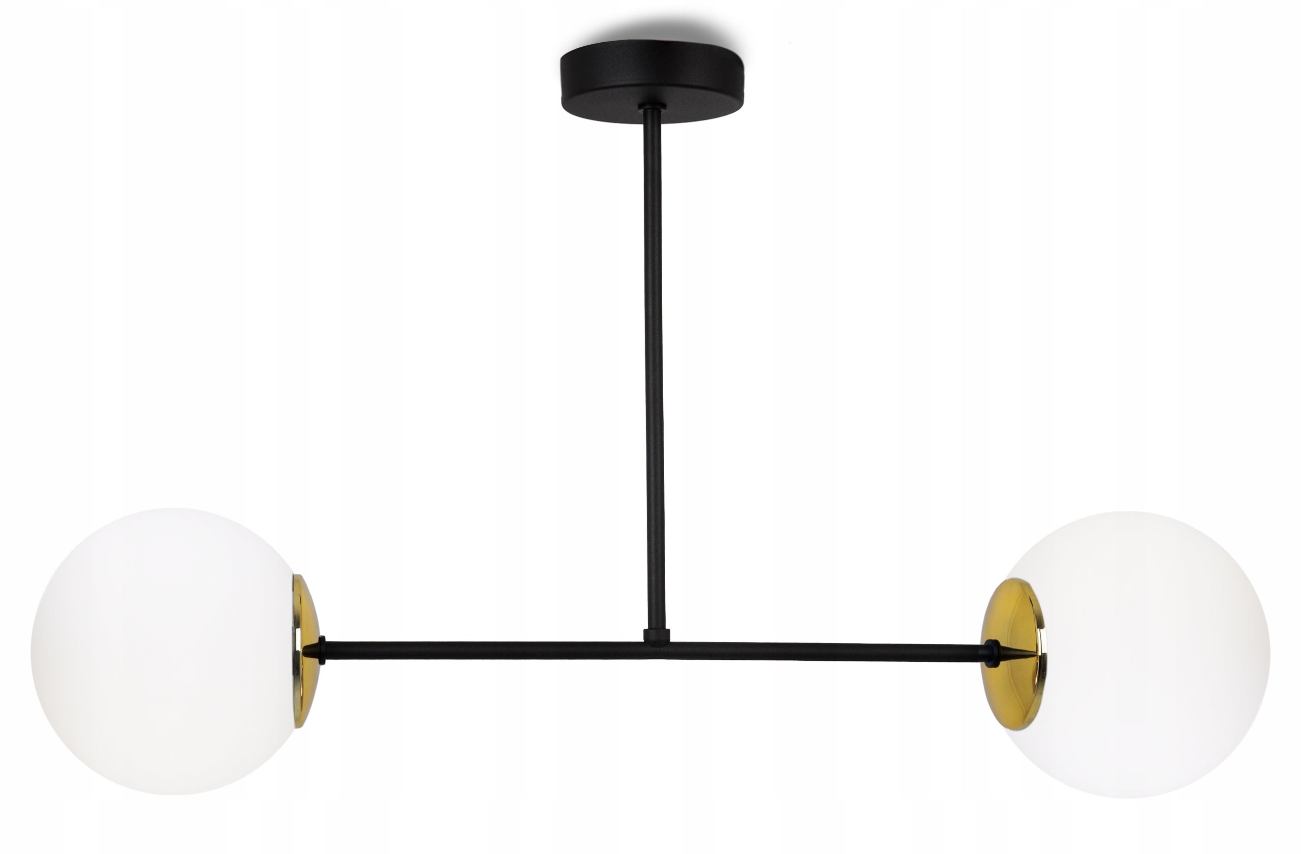 Lampa sufitowa wisząca Palermo modern 2xE27 abażur kula złota/biała Light Home LH