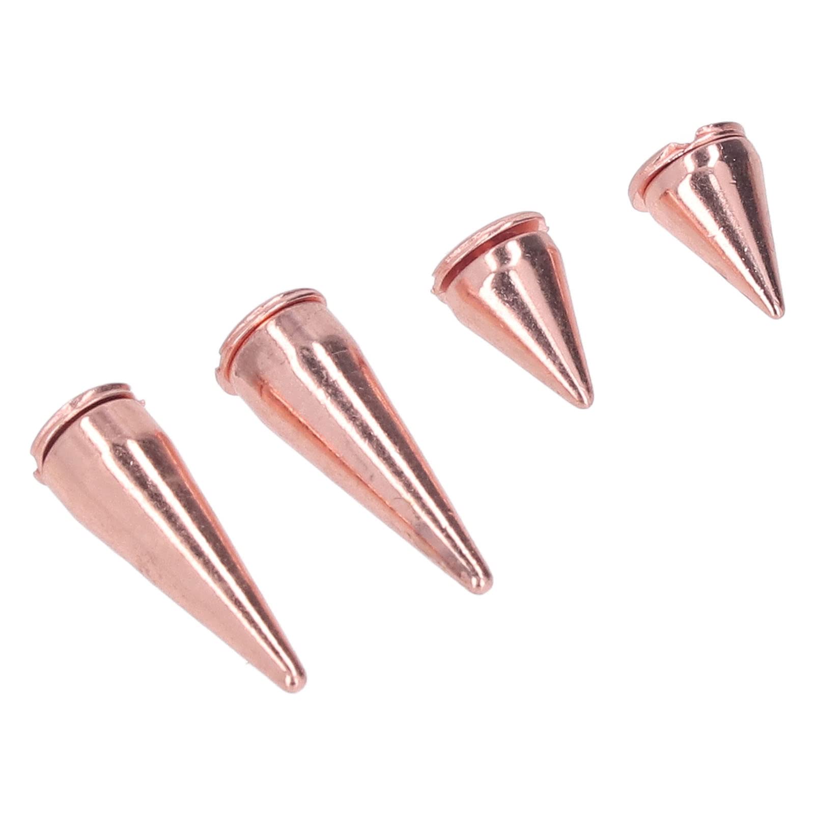 Zestaw 20 nitów skręcanych z metalu galwanizowanego w kolorze różowego złota, 7 x 10 mm i 7 x 20 mm, do odzieży