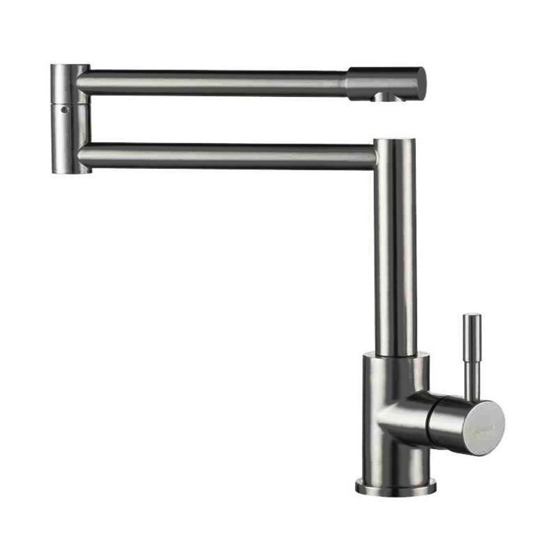 Bateria kuchenna z jednym otworem i wyciąganą wylewką, bateria kuchenna ze szczotkowanej stali nierdzewnej z jednym uchwytem