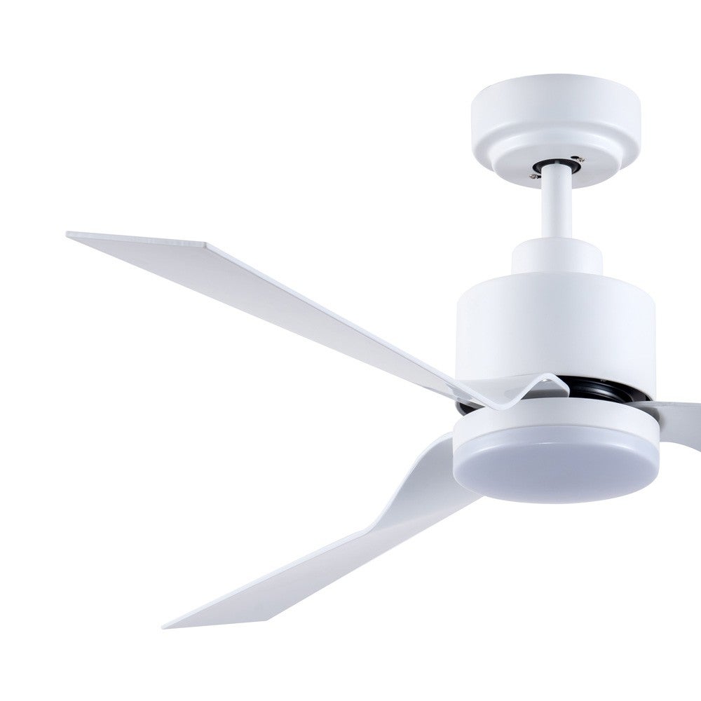 Ventilatore da soffitto silenzioso luce LED 15W Flip moderno elegante con pale bianche curvilinee ø127cm - 2