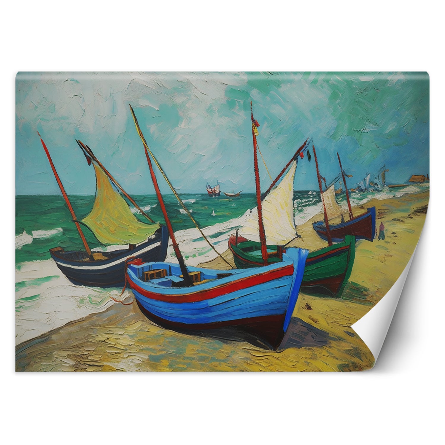 Fototapeta, Łodzie rybackie na plaży - V. van Gogh 150x105
