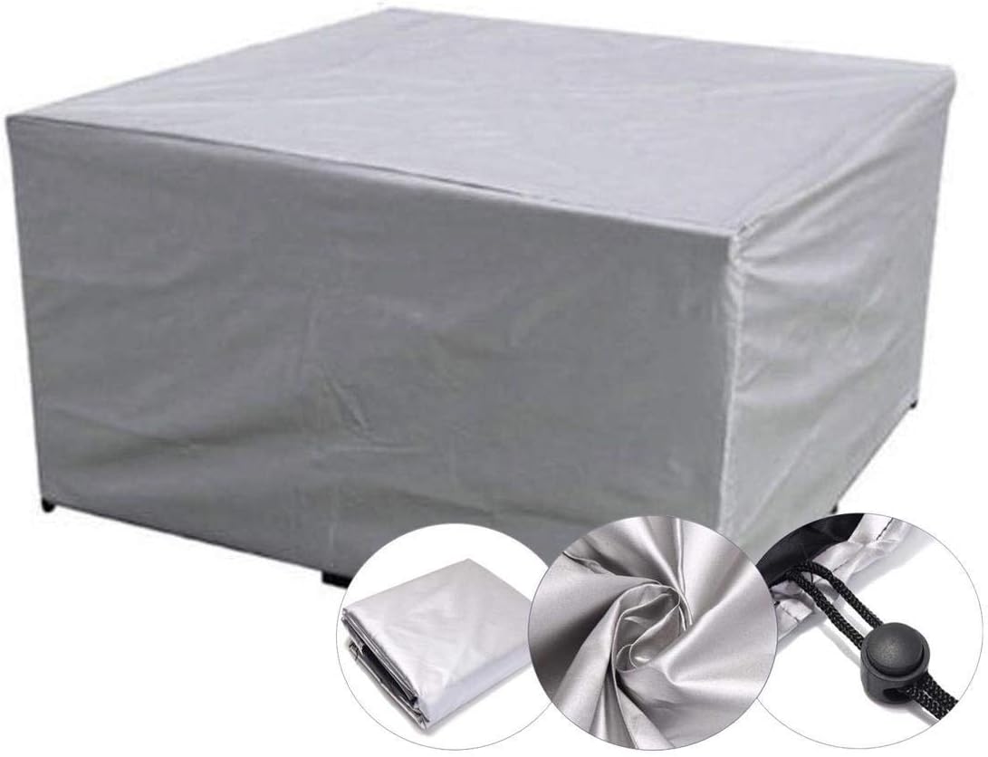 Housse de mobilier d'extérieur, bâche imperméable coupe-vent anti-UV, housse de protection en tissu Oxford 210D argent - 225x 116 x82cm - 5