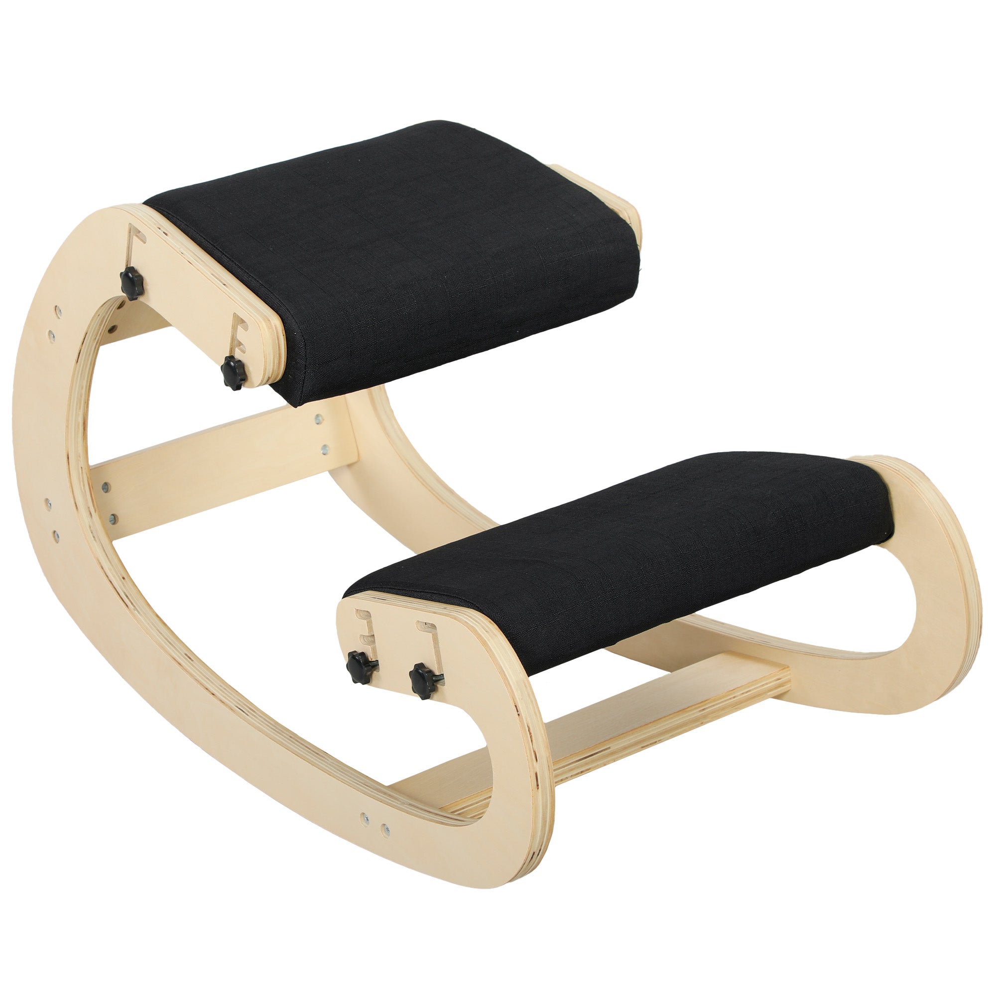 HOMCOM Siège Assis Genoux, siège Ergonomique en Bois à Bascule, Chaise à Genoux pour Bureau à Domicile, améliorer la Posture, maux de Dos, crème