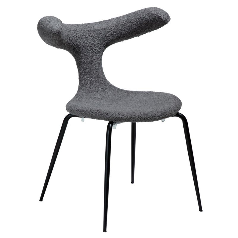 Bull Dan-Form krzesło stołowe bouclé szary.