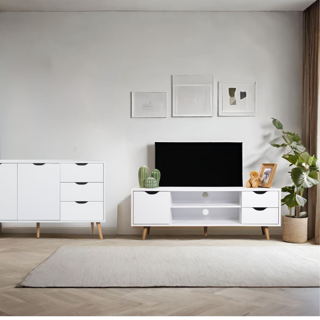 Meuble TV Fiano blanc 120x41x28 cm - 6