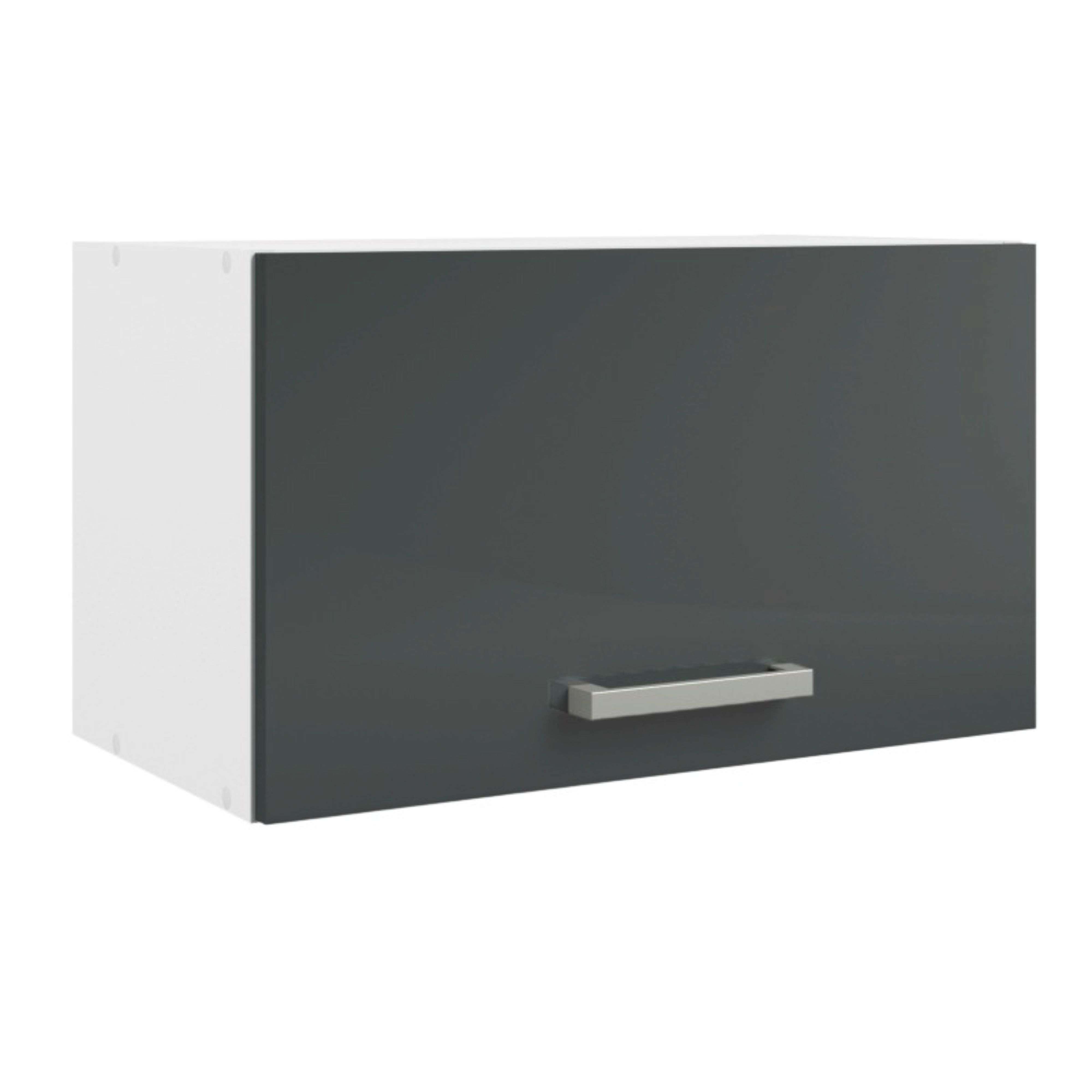 Cocina Modular Completa 300 cm, Muebles de Cocina 10 módulos Vetro Gris brillante y Blanco - 7
