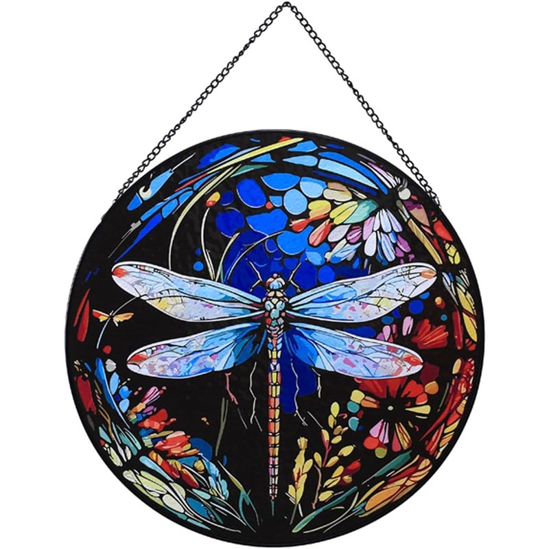 Witraże wiszące, 20 cm, ważka, łapacz słońca, dekoracja ogrodowa, dekoracja świąteczna