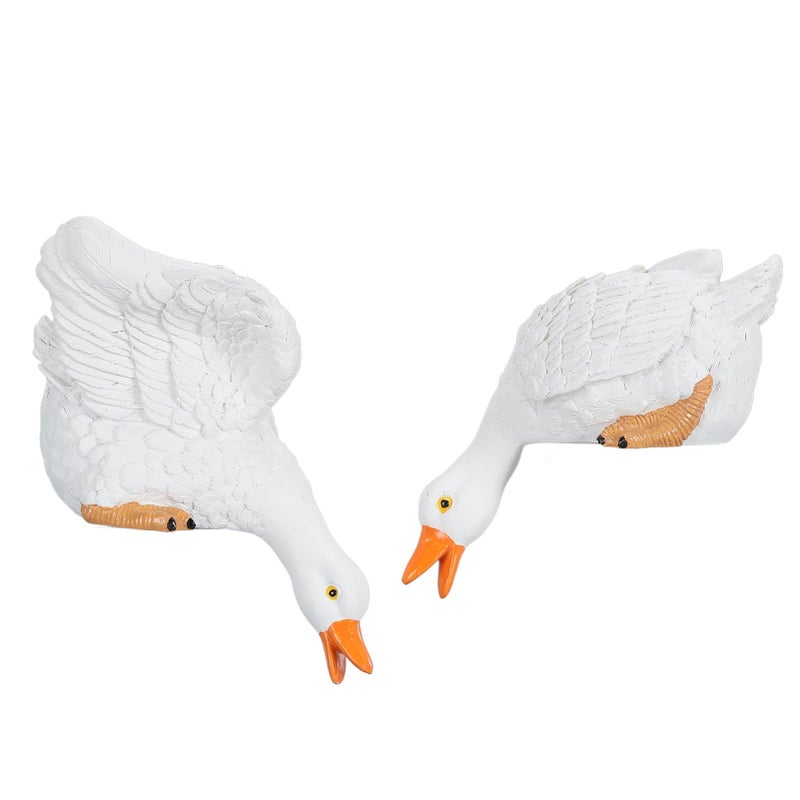 Wodoodporna rzeźba kaczki z żywicy, dekoracyjne figurki ogrodowe zwierząt na zewnątrz
