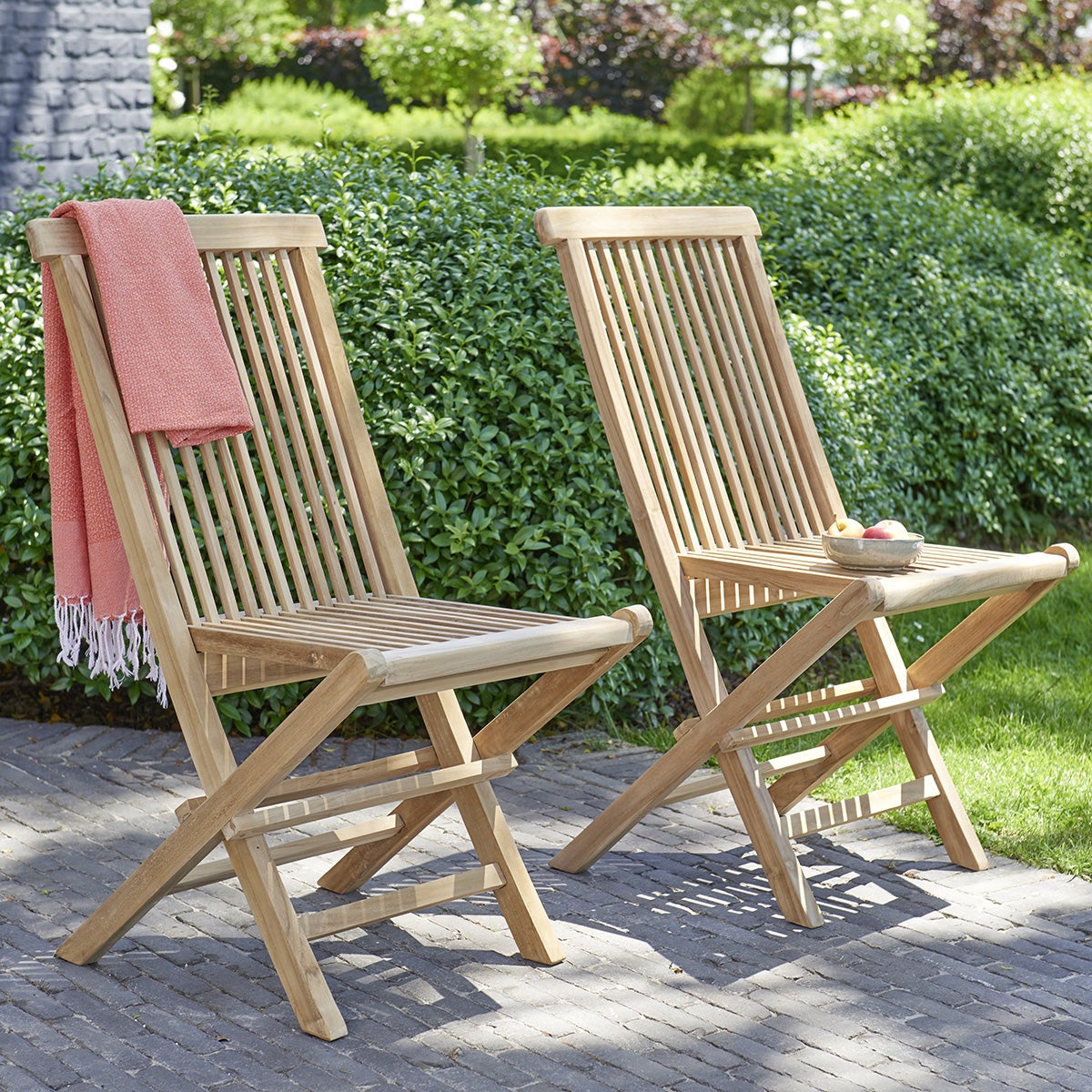 2 chaises de jardin en teck massif pliantes | Leroy Merlin