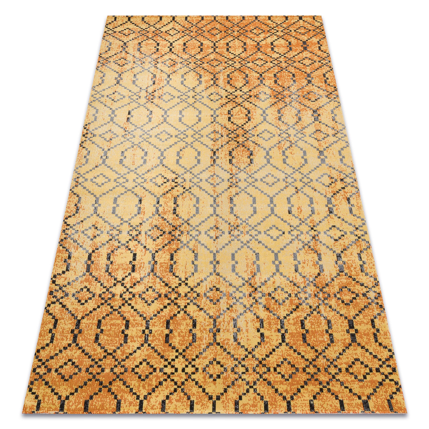 Dywan nowoczesny MUNDO D5751 glamour outdoor pomarańcz / czarny 200x290 cm