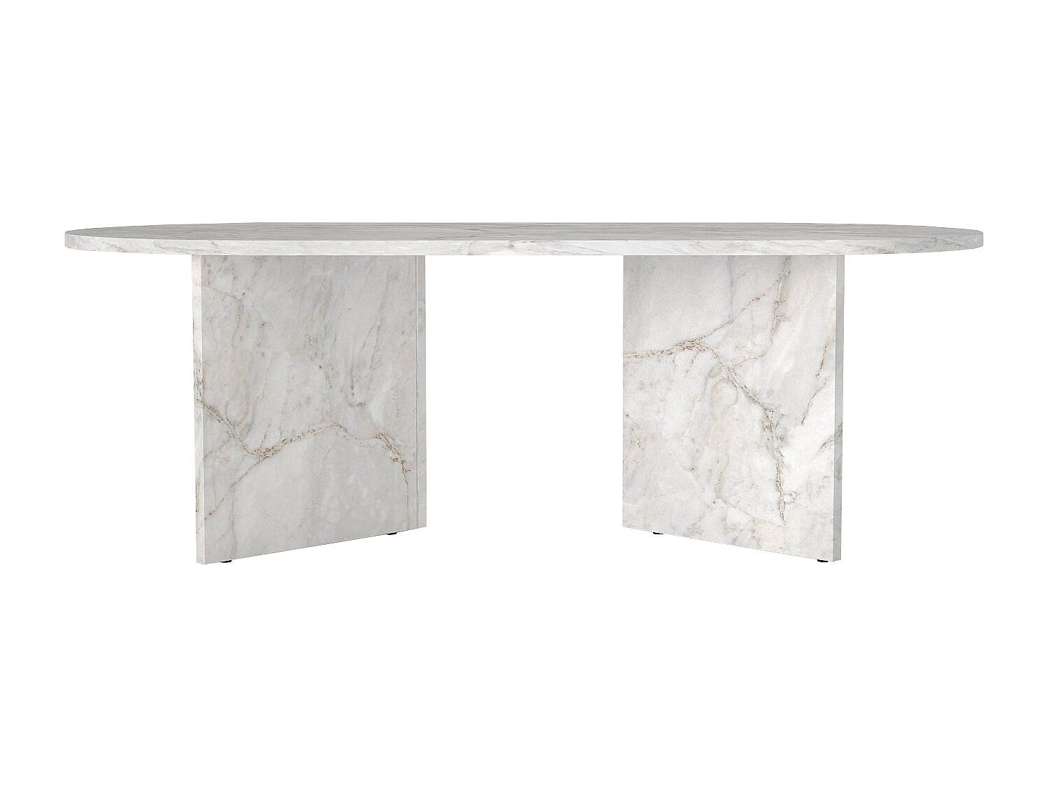 Table basse - Effet marbre blanc - TOPANIA - 2