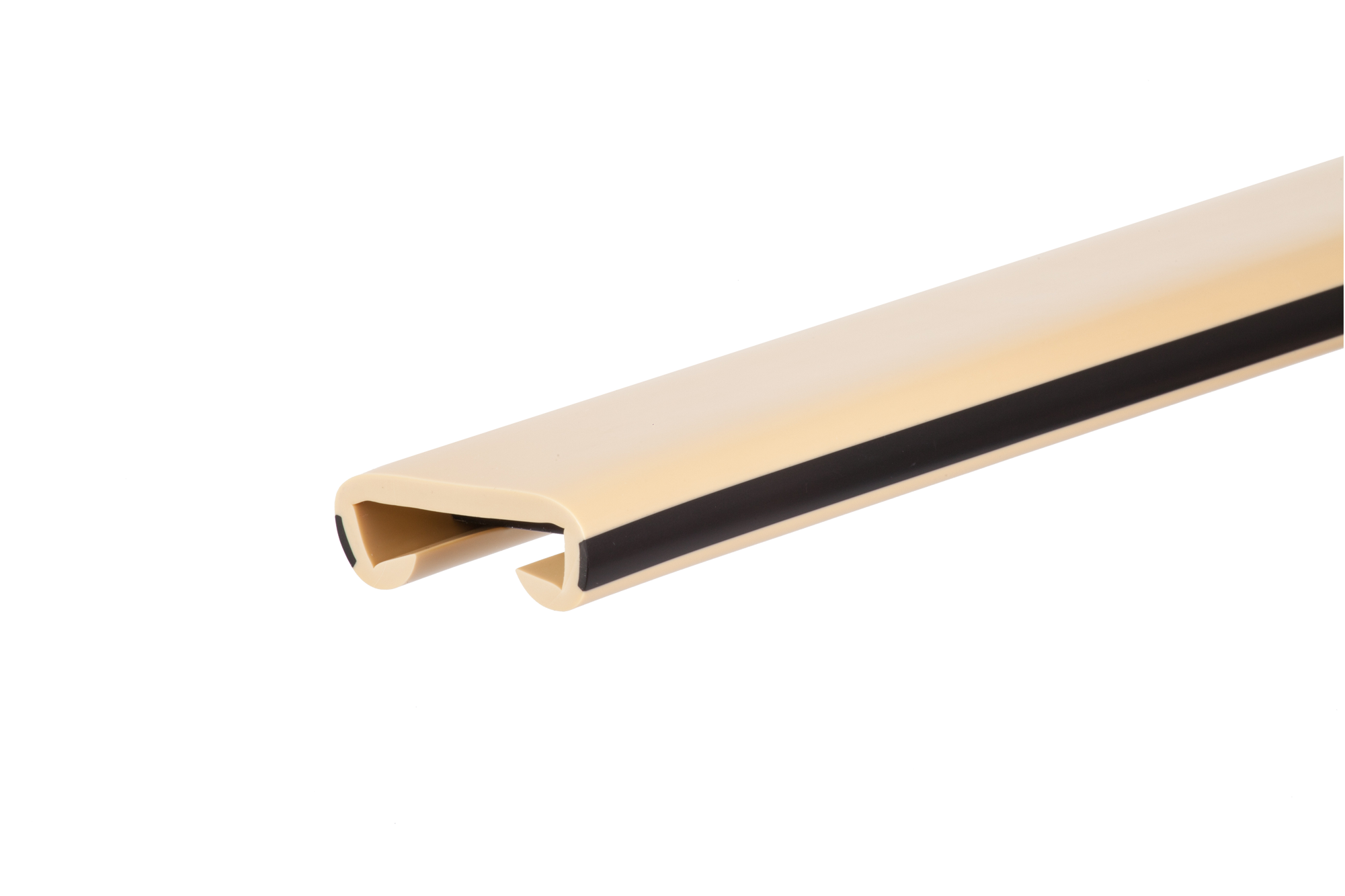 Poręcz PVC 40x8 mm LUX antypoślizgowa - 1 metr, kremowo-czarny