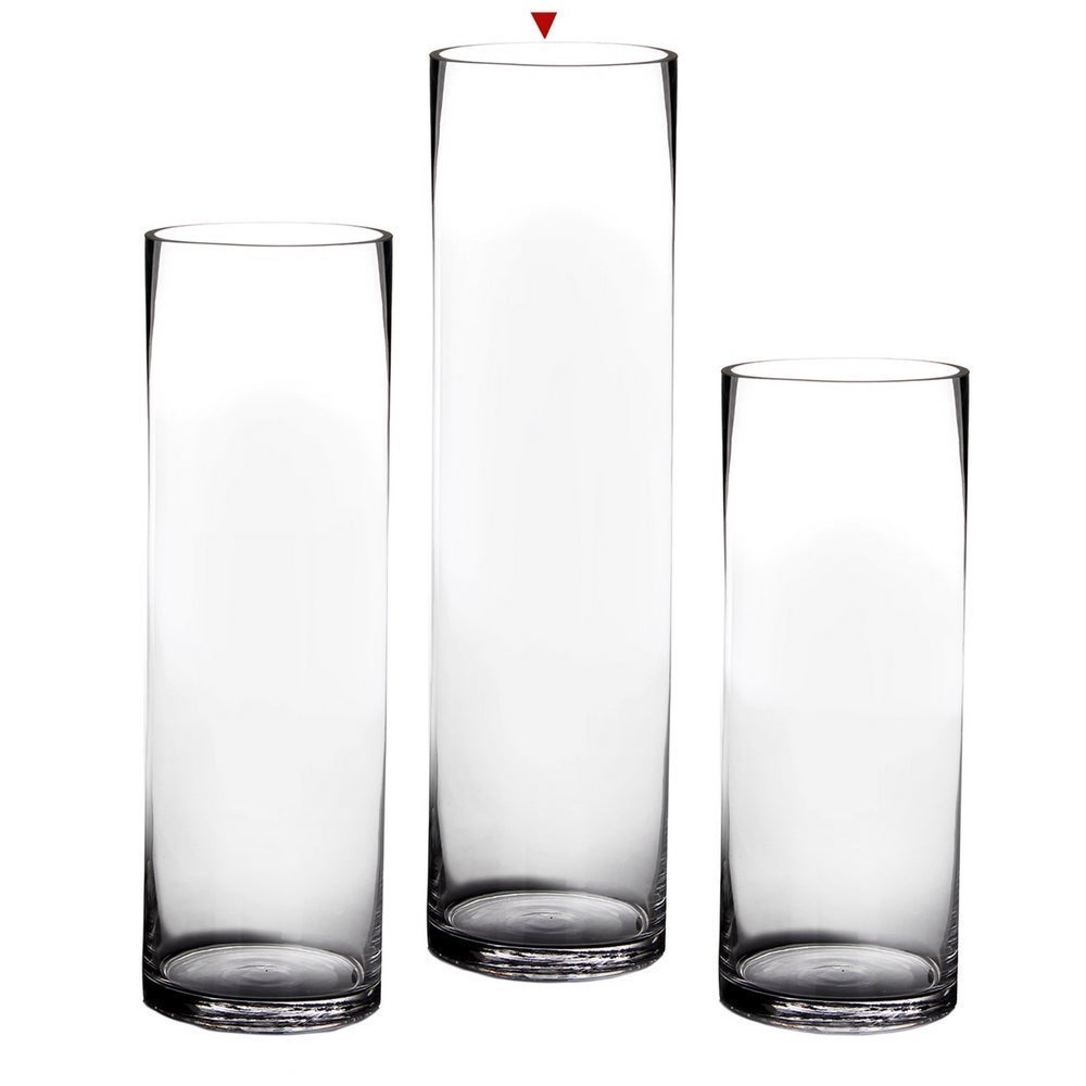 Vase cylindrique en verre transparent - 3