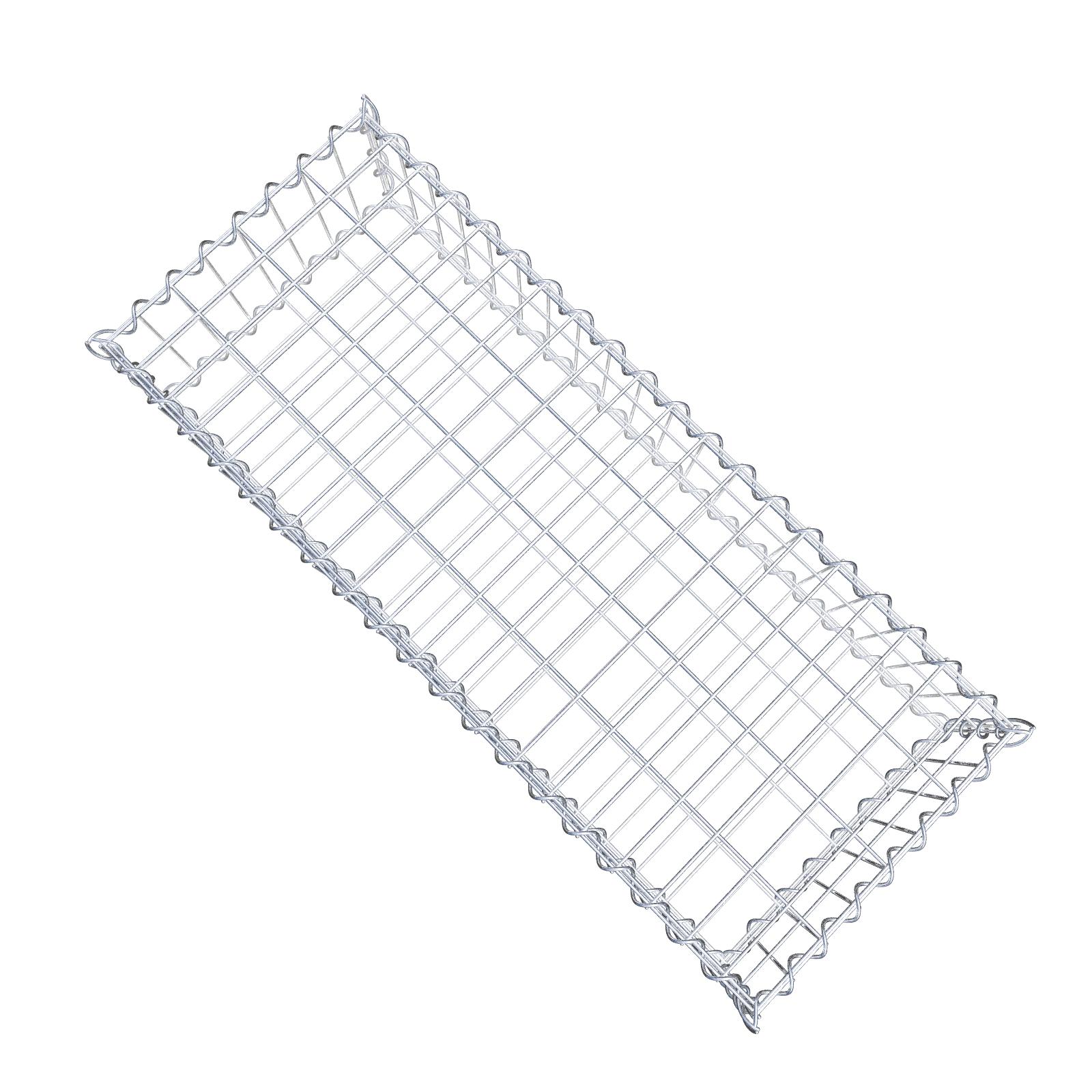 Gavión de acero galvanizado 100x20x40cm (LxAxP), malla 5 x 10cm, Espiral, jaula metálica para muro o jardín - 3