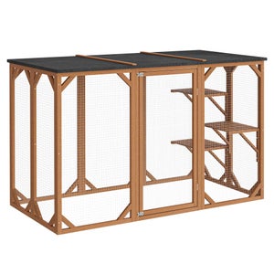 Recinto Per Cani PawHut 141x141x153cm - Gabbia Esterna Con Copertura Oxford E Ciotole Girevoli - Foto 7