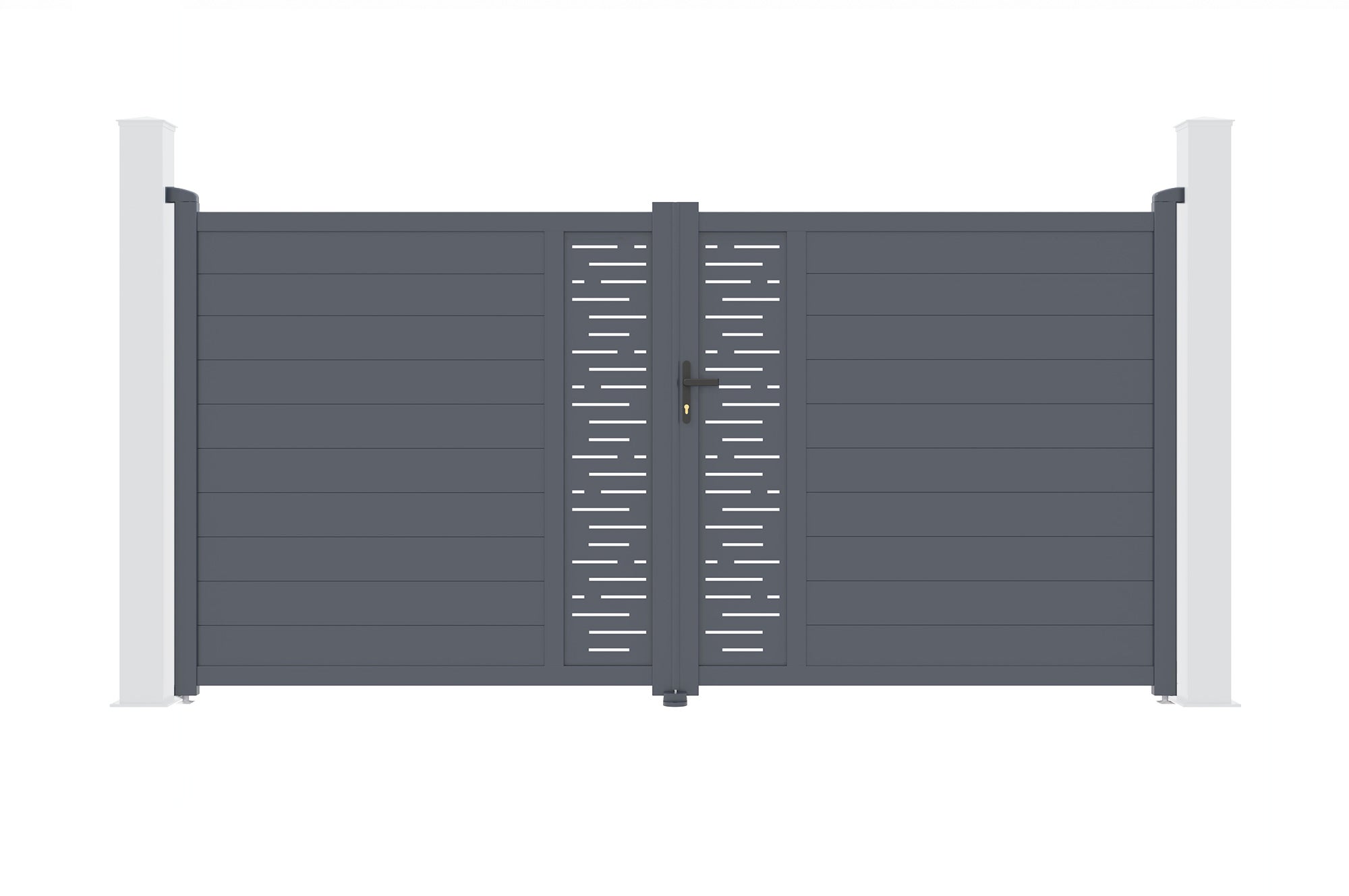 Brama aluminiowa dwuskrzydłowa 3.5m ARLBERG 350B180 Szara