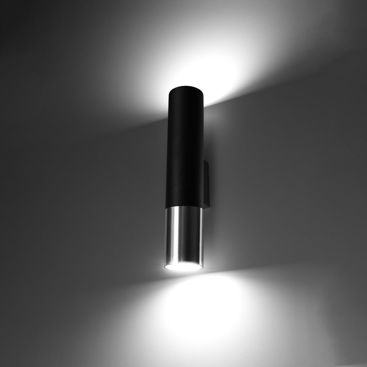 Kinkiet ZARPEX czarny/chrom LED 3000K - 6x8x29cm Sollux