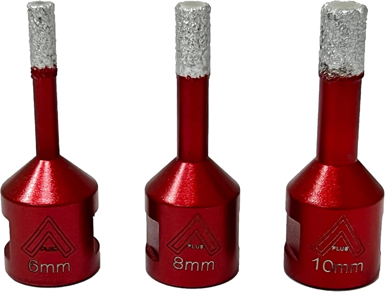 Zestaw 3 wierteł diamentowych 6 mm/8 mm/10 mm, spawane próżniowo, z gwintem M14 do wiercenia na sucho w porcelanie, płytkach, granicie i marmurze