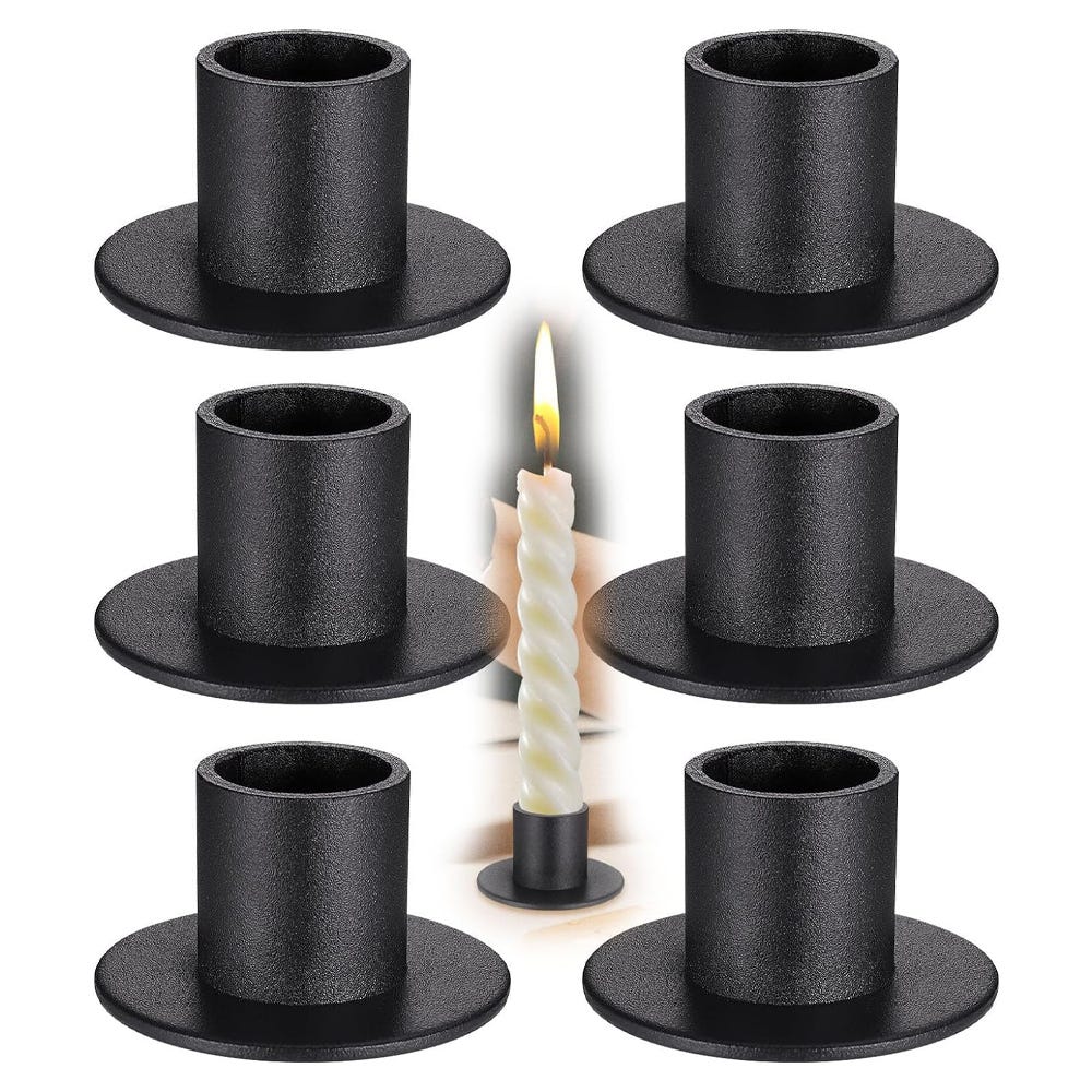 6 pièces bougeoirs en fer noir, bougeoirs décoratifs de table en métal rouillé vintage pour mariages, fêtes, Saint-Valentin, anniversaires | Leroy Merlin 6 pièces bougeoirs en fer noir, bougeoirs décoratifs de table en métal rouillé vintage pour mariages, fêtes, Saint-Valentin, anniversaires | Leroy Merlin
