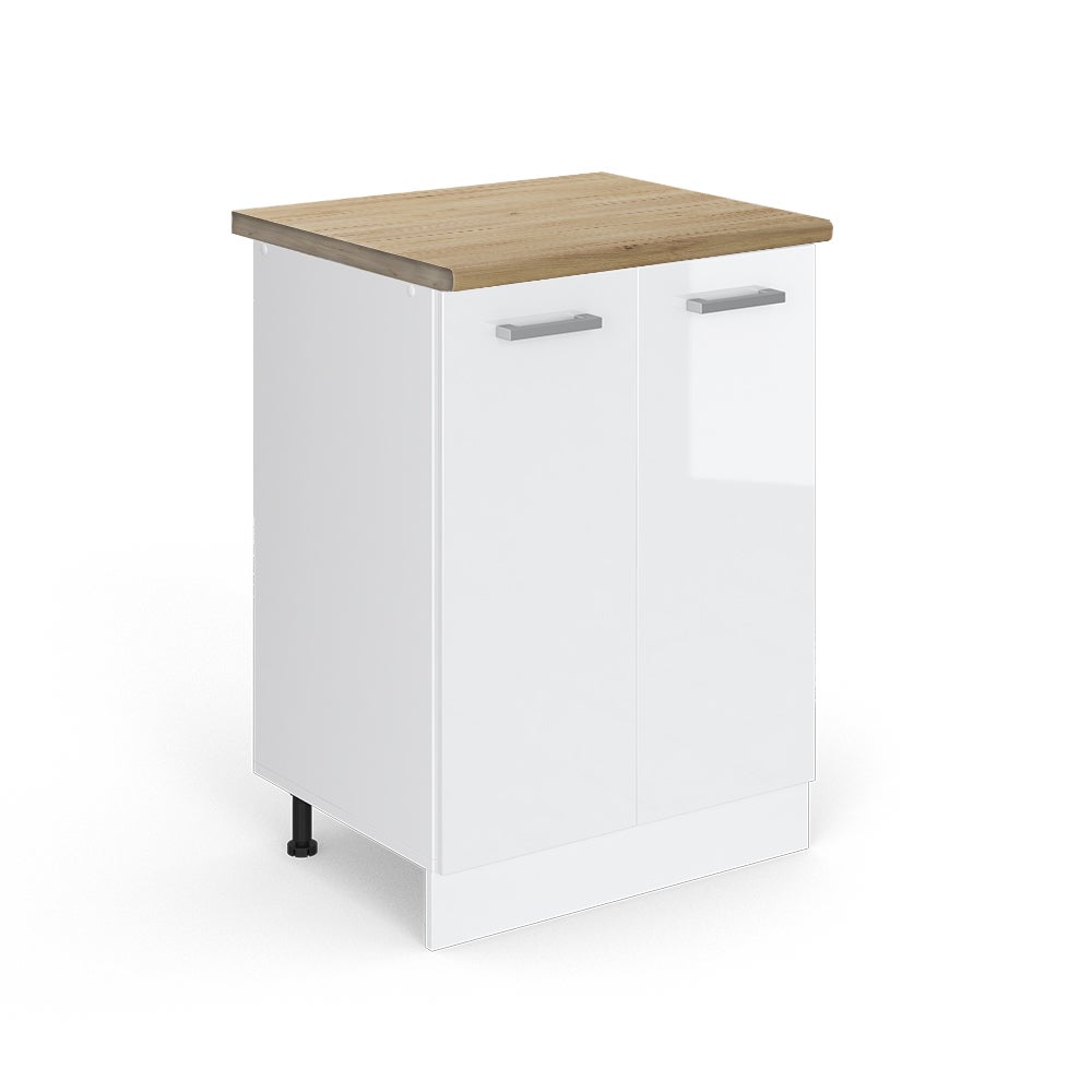 Vicco Szafki kuchenne R-Line, Biały wysoki połysk, 60 cm , BP Dąb
