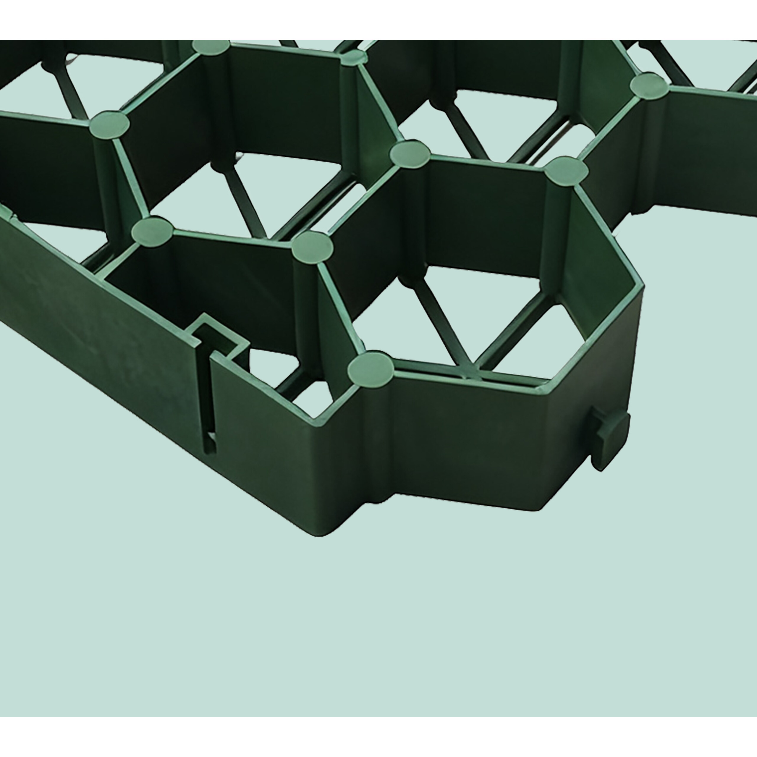 Grille pour gazon en plastique, lot de 20, 4 x 50 x 50 cm, sans sous-structure, supporte véhicules, vert Relaxdays - 5