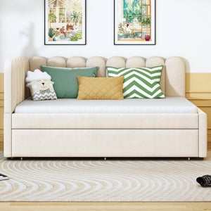 Canapé Lit LED Intégrée Canapé-lit Rembourré 140x200 Cm Avec LED Et Lit Gigogne - Beige, Matelas Non Inclus Canapé Lit Gigogne Salon Canapé Lit LED Intégrée Canapé-lit Rembourré 140x200 Cm Avec LED Et Lit Gigogne - Beige, Matelas Non Inclus Canapé Lit Gigogne Salon