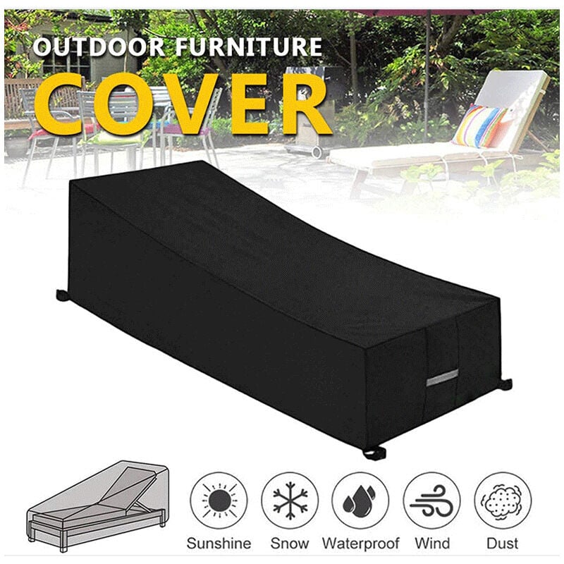 Promotion Housse de Protection , Imperméable, Coupe-Vent, Anti-UV, Tissu Oxford 210D Housse de Protection Bain de Soleil, Transat (210x75x40/80cm) - 3
